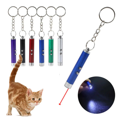 2pcs Laser Pointer Interactive Cat Toy Indoor Cat Fun Stick UV Flashlight LED Keychain Kitten Pet Training Play