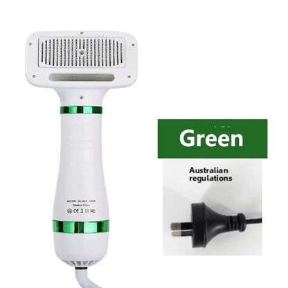 2-in-1 Pet Hair Dryer Grooming Tool: Portable Dog Blower, Detachable Comb, Low Noise, Lightweight, All-Season for Small to Large