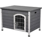 31" Wooden Dog Cage Kennel – Decorative Indoor Dog Crate with Wire Door & Lock - Bdba PK
