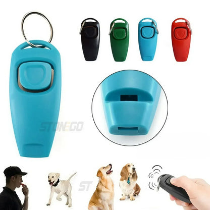 2-in-1 Pet Clicker and Whistle - Dog Trainer with Key Ring, Versatile Puppy Training Tool, Dog Flute and Clicker in One