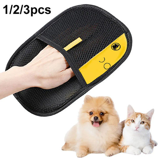 Pet Hair Remover Grooming Glove – Deshedding Mitt for Dogs, Cats & Rabbits (2 & 3 Piece Sets) - Bdba PK