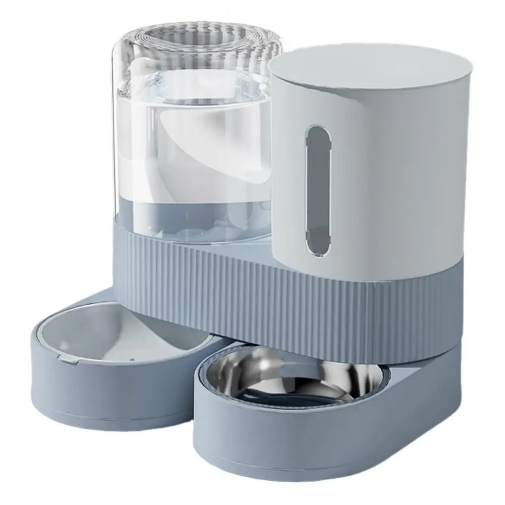 Automatic Cat Feeder Automatic Pet Feeder Water Dispenser Set for Cats Dogs 2-in-1 Food Bowl with Stainless Steel Insert 1pcs