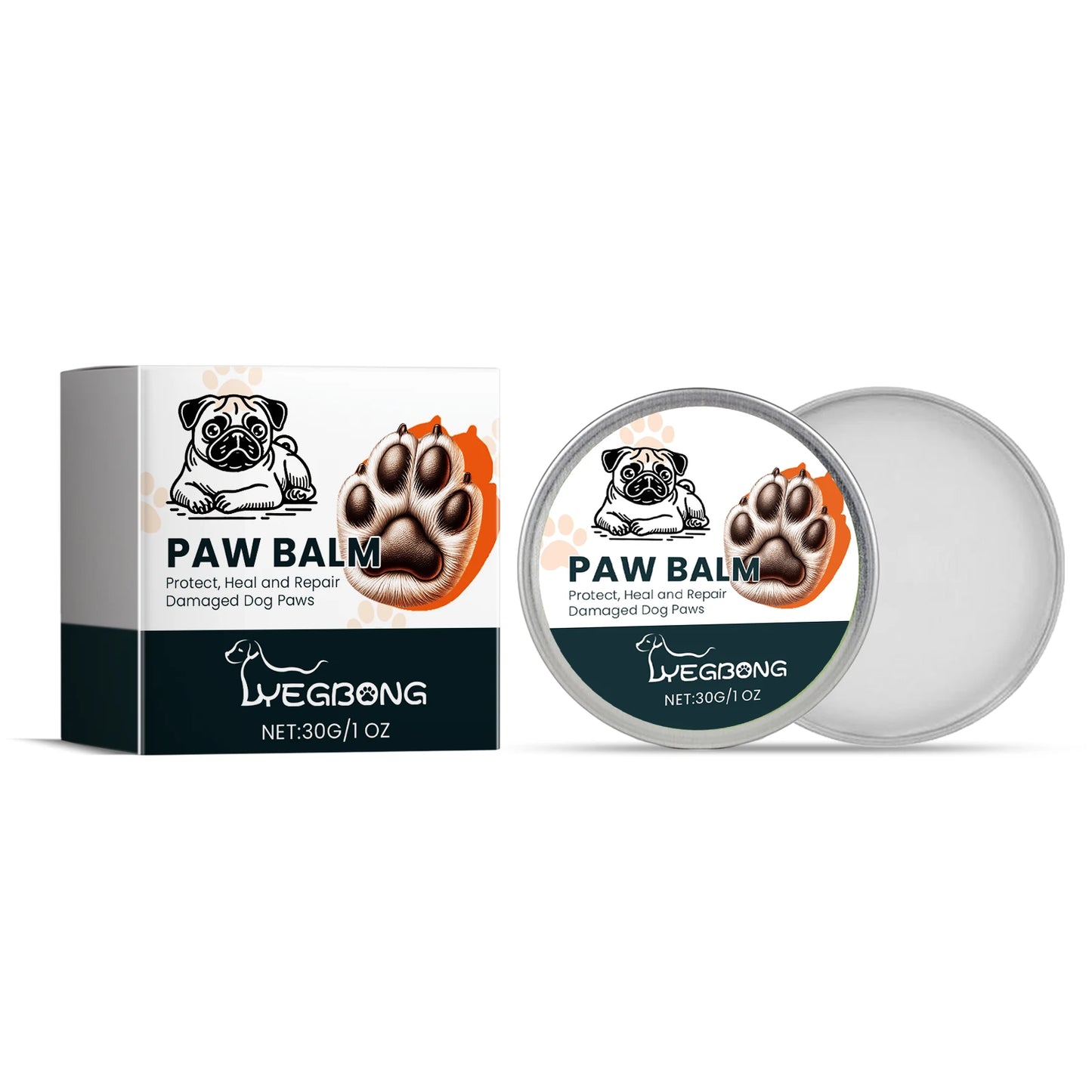 Paw Balm Repair Damaged Dog Paws Anti-Crack Increase Elasticity Strengthen Paw Health Reduce Dryness Moisturizing Pet Care 30g