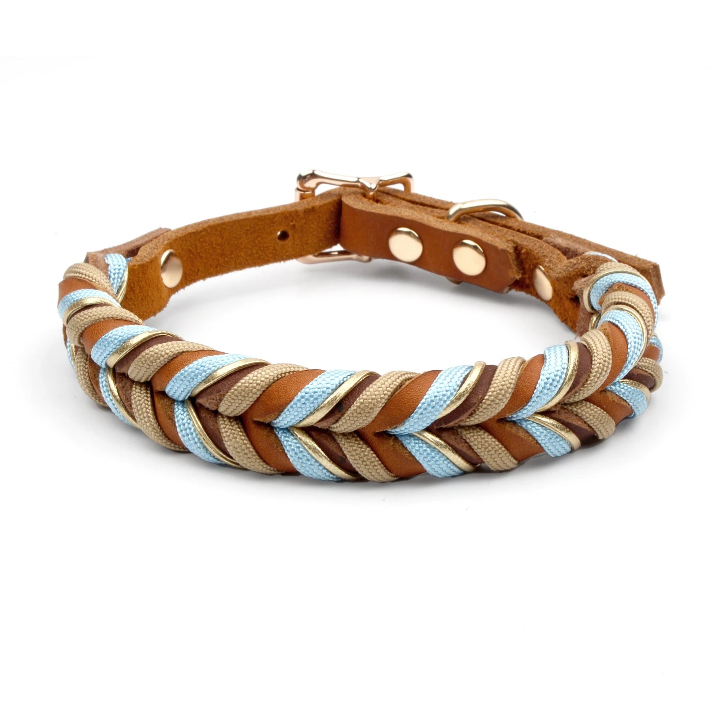 Genuine Leather Collar For Strong And Durable Puppy Medium Large Dogs Fashion Braided Colorful Nylon Rope Dog Collar New Arrival