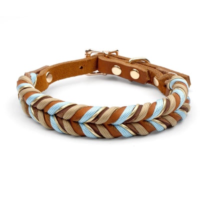 Genuine Leather Collar For Strong And Durable Puppy Medium Large Dogs Fashion Braided Colorful Nylon Rope Dog Collar New Arrival