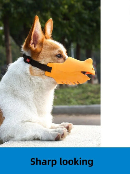 Pet Dog Pure Silicone Muzzle Anti-barking and Anti-bite Rhino-shaped Muzzle Medium and Small Sized Dogs Mouth Blocking Tool