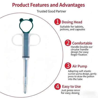 Pet Pill Dispenser  With Soft Tip, Cat Dog Medicine Dispenser Shooter With Ergonomic Plunger, Small Animal Feeding Tool