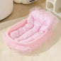 Lace-Trimmed Princess Pet Bed – Soft Oval Plush Winter Bed for Small Dogs & Cats - Bdba PK