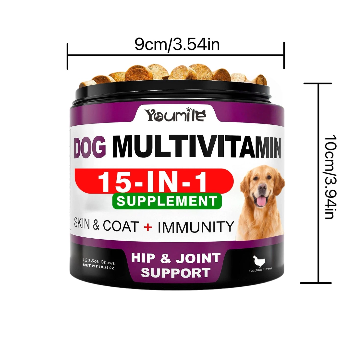 【15in1】Multivitamin for dogs - Improve hair loss, digestion and immune support - Dog paw yeast treatment