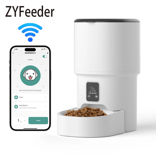 ZYfeeder 4L WiFi Smart Automatic Cat Feeder – Button, WiFi & Camera Food Dispenser for Cats & Dogs - Bdba PK