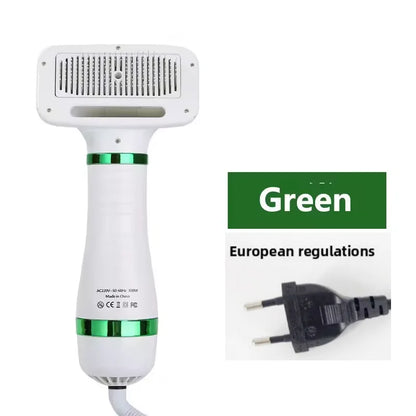 2-in-1 Pet Hair Dryer Grooming Tool: Portable Dog Blower, Detachable Comb, Low Noise, Lightweight, All-Season for Small to Large