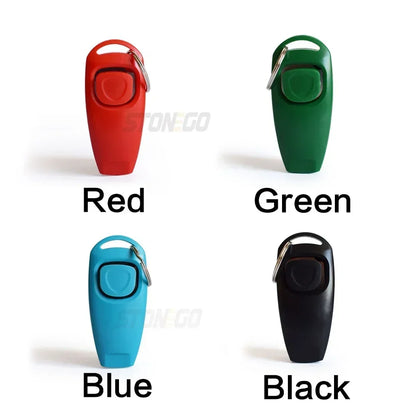 2-in-1 Pet Clicker and Whistle - Dog Trainer with Key Ring, Versatile Puppy Training Tool, Dog Flute and Clicker in One