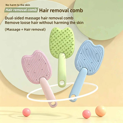 Massage & Deshedding Brush 2 in 1 – Pet Hair Remover Grooming Tool for Dogs Cats, Shedding Rake for Multiple Pets