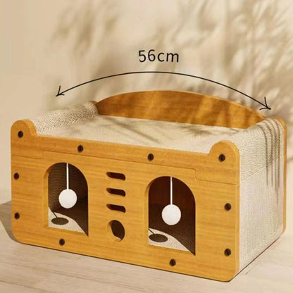 Cardboard Cat Scratcher House Lounge Bed Hideout Durable Furniture Protector Cat Play House for Indoor Cats Rest Exercise
