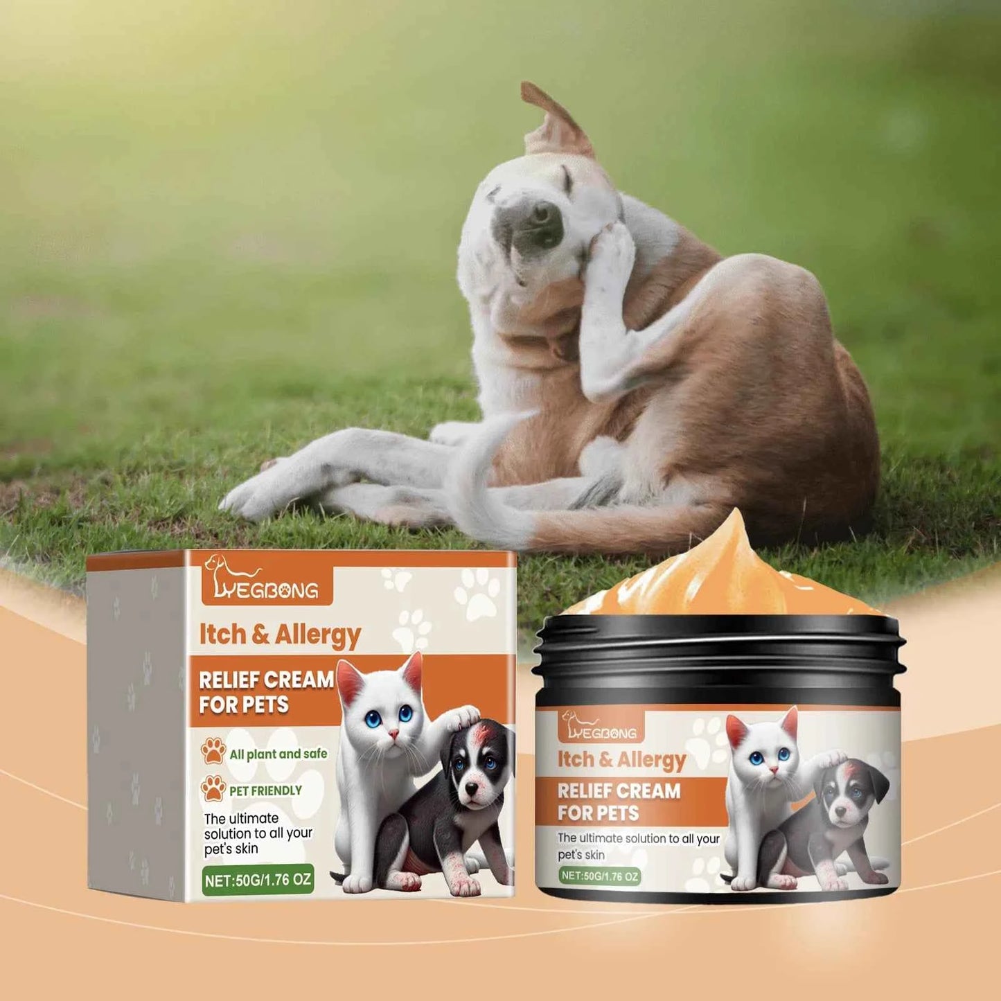 Yegbong New pet antipruritic and anti-allergic skin cream skin soothing and restoring care herbal nourishing cream