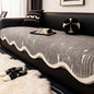 Nordic Striped Plush Sofa Cover Irregular Non-slip Corner Sofa Seat Cover Winter Warm Sofa Protector Towel for Living Room Decor