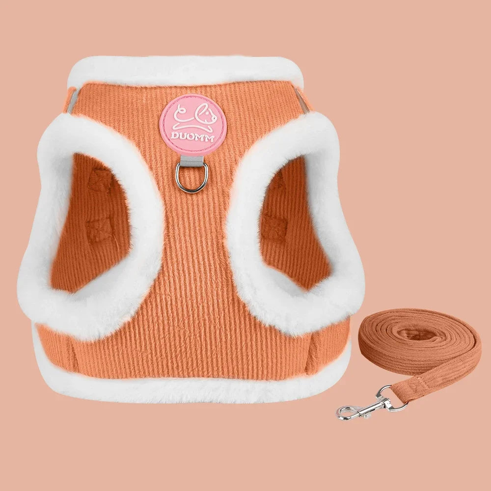 Cute Cat Dog Harness and Leash Set Winter Pet Outdoor Walking Supplies Reflective Adjustable Kitten Puppy Gatos Harnesses