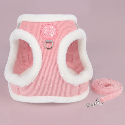 Cute Cat Dog Harness and Leash Set Winter Pet Outdoor Walking Supplies Reflective Adjustable Kitten Puppy Gatos Harnesses