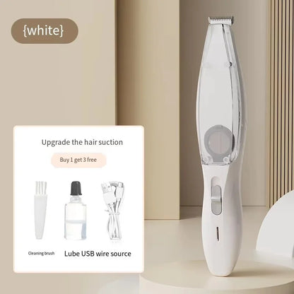 2-In-1 Hair Suction Pet Shaver, Dog Paw Trimmer, Cat Ear Trimmer, Low Noise, With Suction   Electric Dog GroomerRechargeable USB