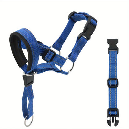 2-Pack Adjustable Nylon Dog Muzzles with Reinforced Stitching–Leader Halter with Safety Strap for Training and Pull-Free Walks - Bdba PK