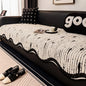 Nordic Striped Plush Sofa Cover Irregular Non-slip Corner Sofa Seat Cover Winter Warm Sofa Protector Towel for Living Room Decor