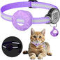 GPS Cat Collar with AirTag Holder, QR ID Tag & Bell – Reflective Anti-Lost Tracker Collar (Pink, Purple, Blue) - Bdba PK