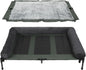Outdoor Elevated Dog Bed Cooling Raised Pet Lounger Bed Mesh Cot Sleep Camping Bed with Detachable Plush Bolster
