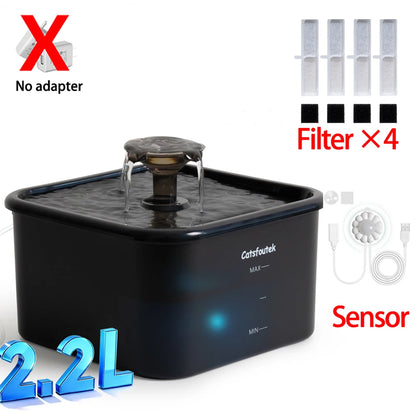 2.2L Automatic Cat Water Fountain Operated Automatic Pet Water Fountain With Motion Sensor Dog Cat Water Dispenser Bowl - Bdba PK