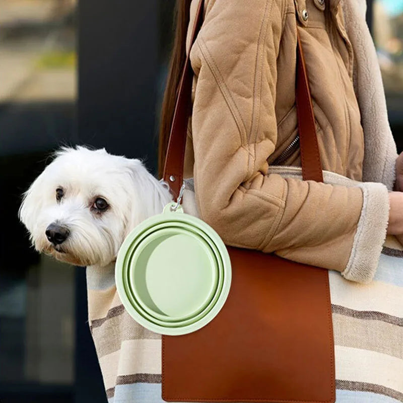 350ML Folding Dog Dish Collapsible Pet Bowl Water for Dog Drinking Bowl Cat Water Bowl Drinking Fountains for Dogs