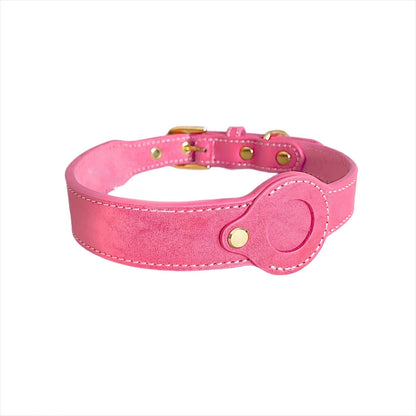 Leather Collar Locator Collar Pet Dog Collar Tracking Full Grain Cowhide Detachable
