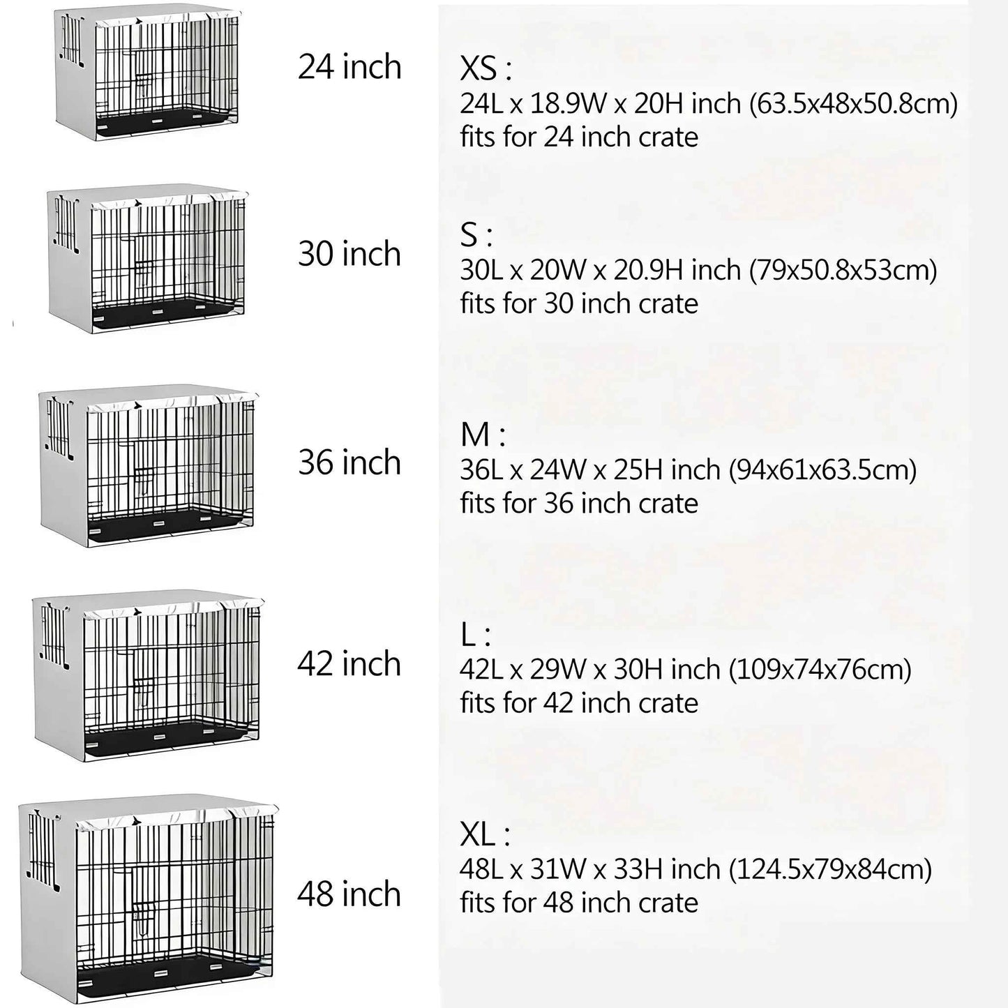 Explore Land Dog Crate Cover Heavy Duty Polyester Pet Kennel Sunshade Universal Fit for 42 inches Wire Cage (Black)
