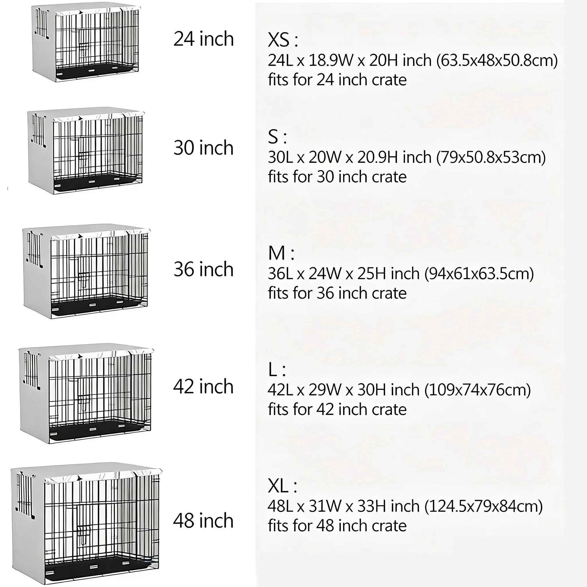 Explore Land Dog Crate Cover Heavy Duty Polyester Pet Kennel Sunshade Universal Fit for 42 inches Wire Cage (Black)