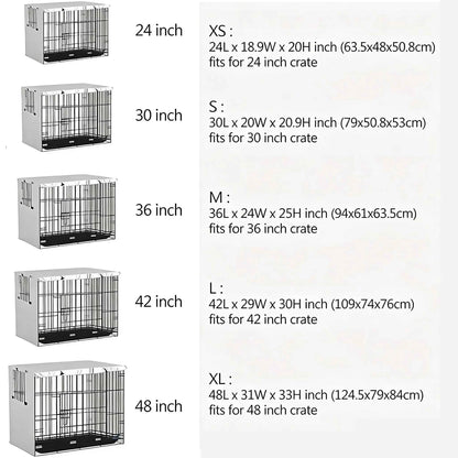 Explore Land Dog Crate Cover Heavy Duty Polyester Pet Kennel Sunshade Universal Fit for 42 inches Wire Cage (Black)