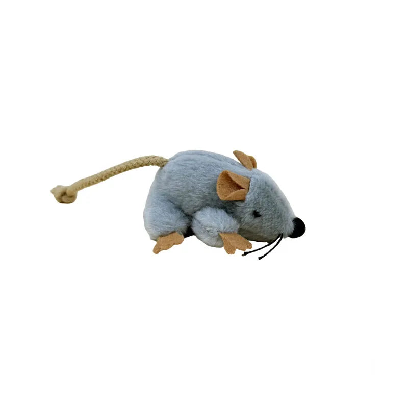 Interactive Cat Toys Plush Mice Playthings Gray Mouse Shape Kitten Toy for Indoor Cat Plush Mouse Cat Toys Cat Chew Toy