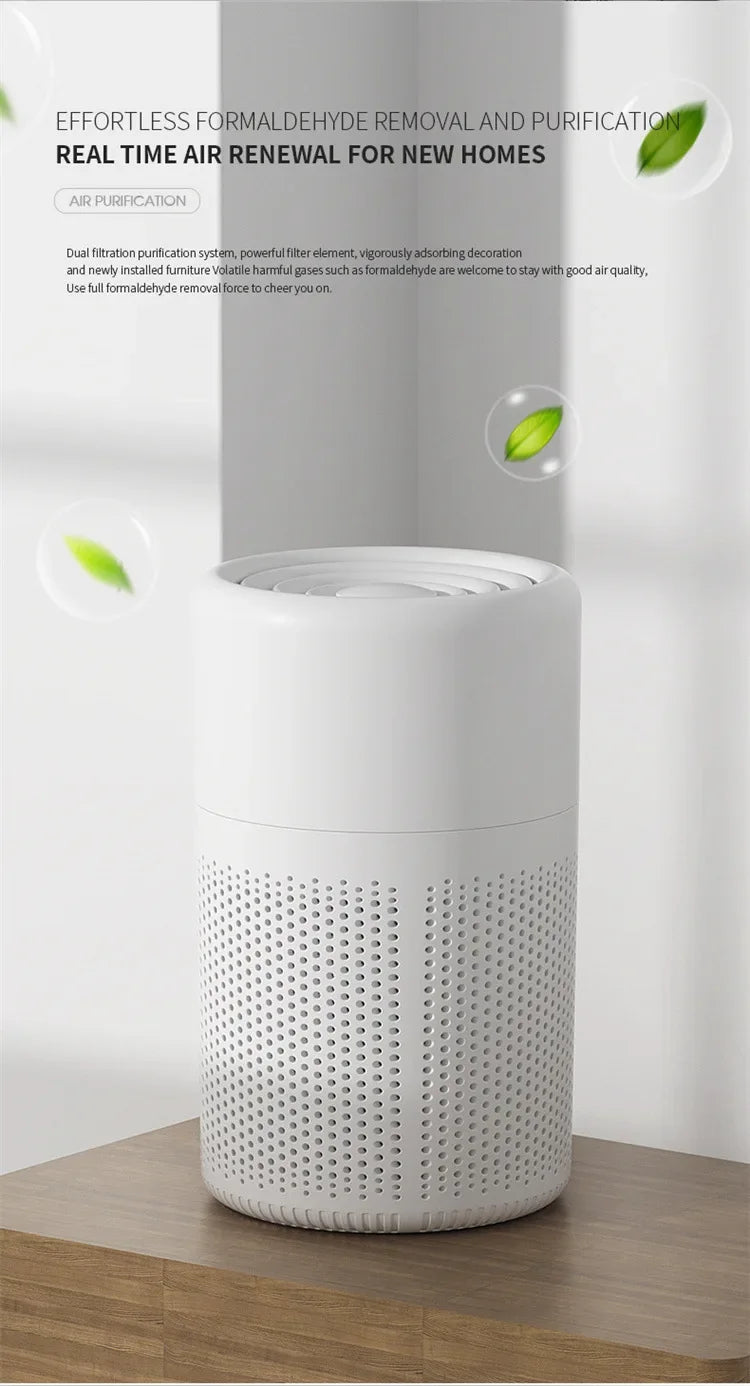 2024 New Portable USB Air Purifier Blue Anion Quickly Purifies the Environment and Can Add Essential Oils Low Noise Deodorizer