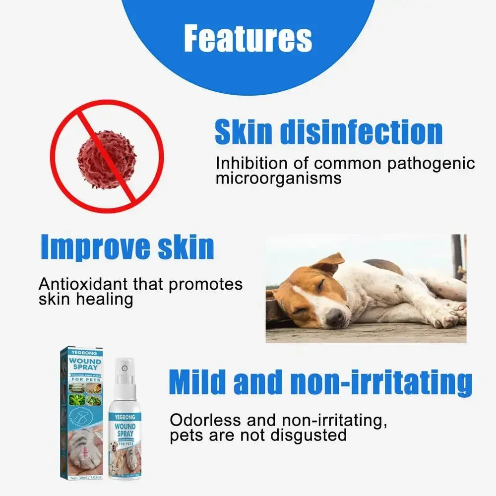 30ml Pets Anti-Itch And Itch Relief Dogs Cat Skin Healthy Care Spray Skin Care Treat Products For Itchy And Sensitive Skin - Bdba PK