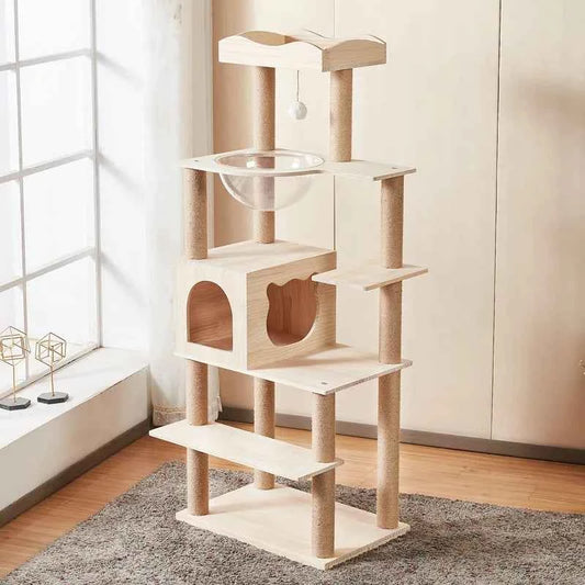 LMM solid wood cat climbing frame integrated luxury large climbing frame cat climbing frame