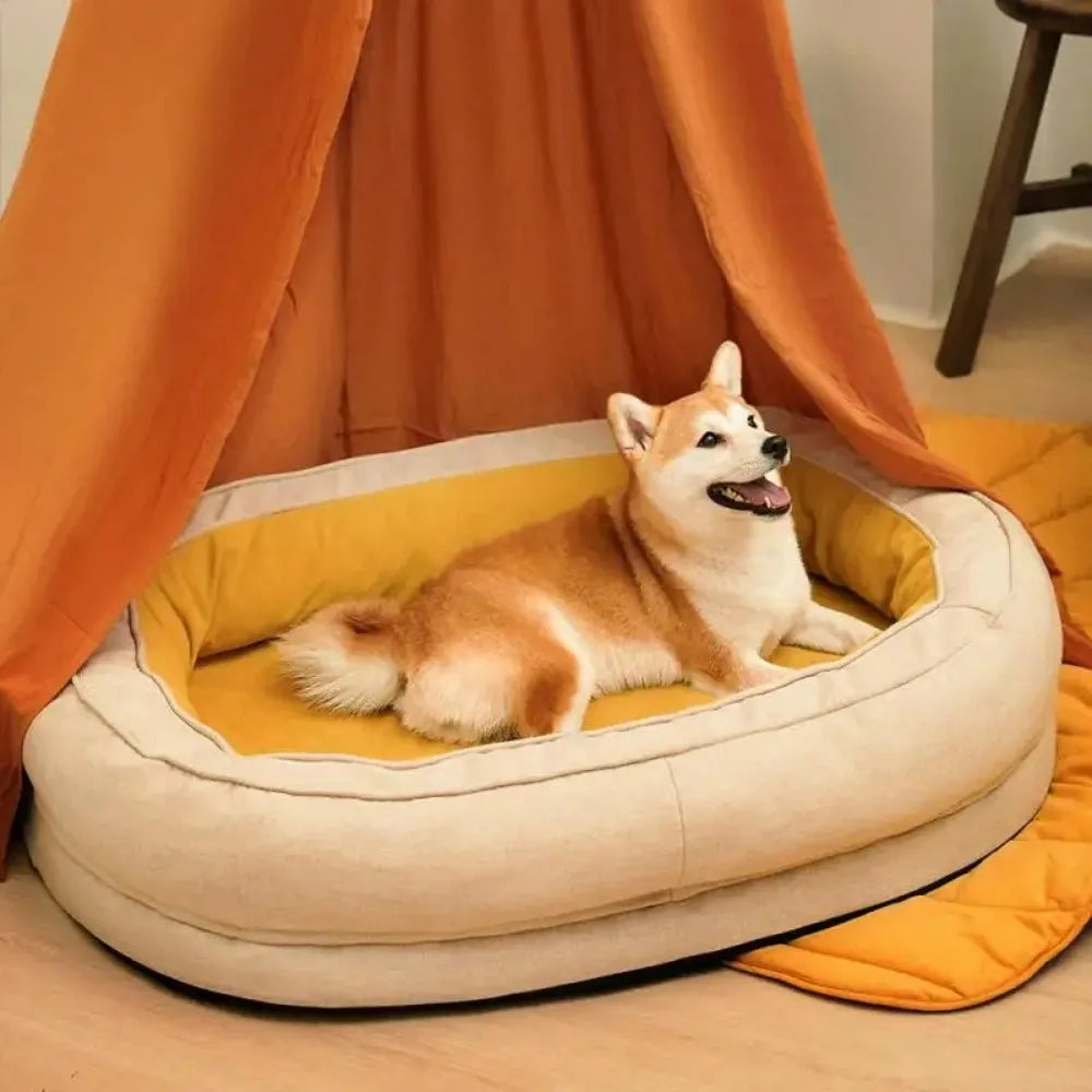 Non-Slip Breathable Dog Bed – Soft Linen Pet Bed for Small, Medium & Large Dogs - Bdba PK