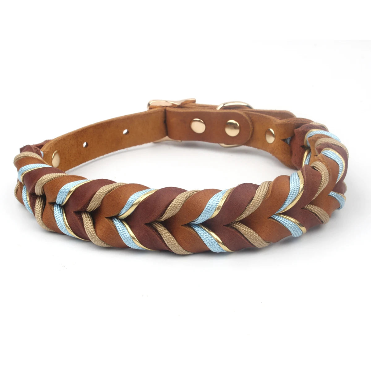 New Style Leather Leashes And Collars For You Dog Soft Nylon Braided Pet Shepherd Collar Medium Large Dogs Strong Pulling Set