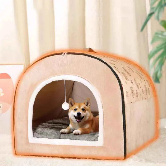 Dogs Bed Nest Detachable Plush Cotton Puppy Shelter Comfortable Large Dog Bed House Winter Cat Bed Castle Dogs Cats Pet Supplies