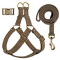 Free Personalized Dog Harness Leash Set PU Leather Dogs Harness Engraved ID Buckle Necklace for Small Medium Large Dogs Pitbull