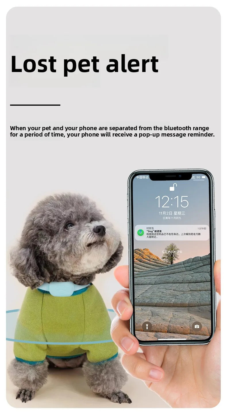 Pet Bluetooth GPS Tracker Dog Mini Tracking Movement Alert Collars Anti Lost Tracker for Cats and Puppies Remote Global Locator