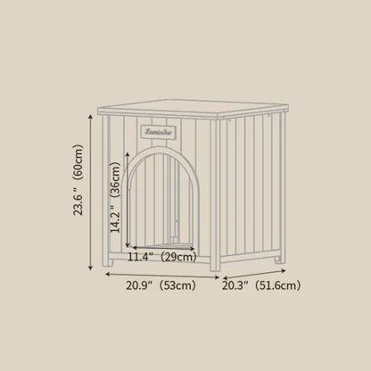 Cream Yellow Flat Roof Pet House FSC Solid Wood 53×51.6×60 cm Indoor Shelter for Small Cats & Dogs