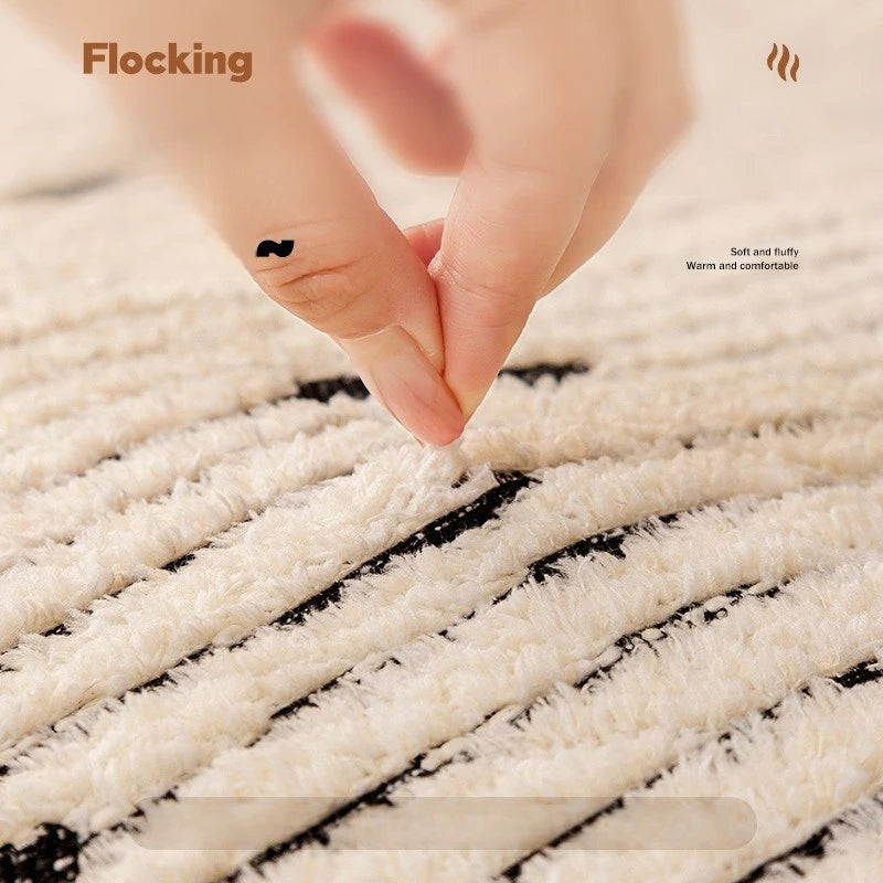 Nordic Striped Plush Sofa Cover Irregular Non-slip Corner Sofa Seat Cover Winter Warm Sofa Protector Towel for Living Room Decor