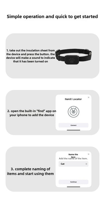 Pet Bluetooth GPS Tracker Dog Mini Tracking Movement Alert Collars Anti Lost Tracker for Cats and Puppies Remote Global Locator
