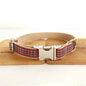 Free Engraving Personalized Dog Collar Matching Leashes Customzied Contacts Adjustable Red Plaid Pet Collar