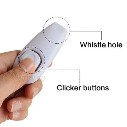 2-in-1 Pet Clicker and Whistle - Dog Trainer with Key Ring, Versatile Puppy Training Tool, Dog Flute and Clicker in One