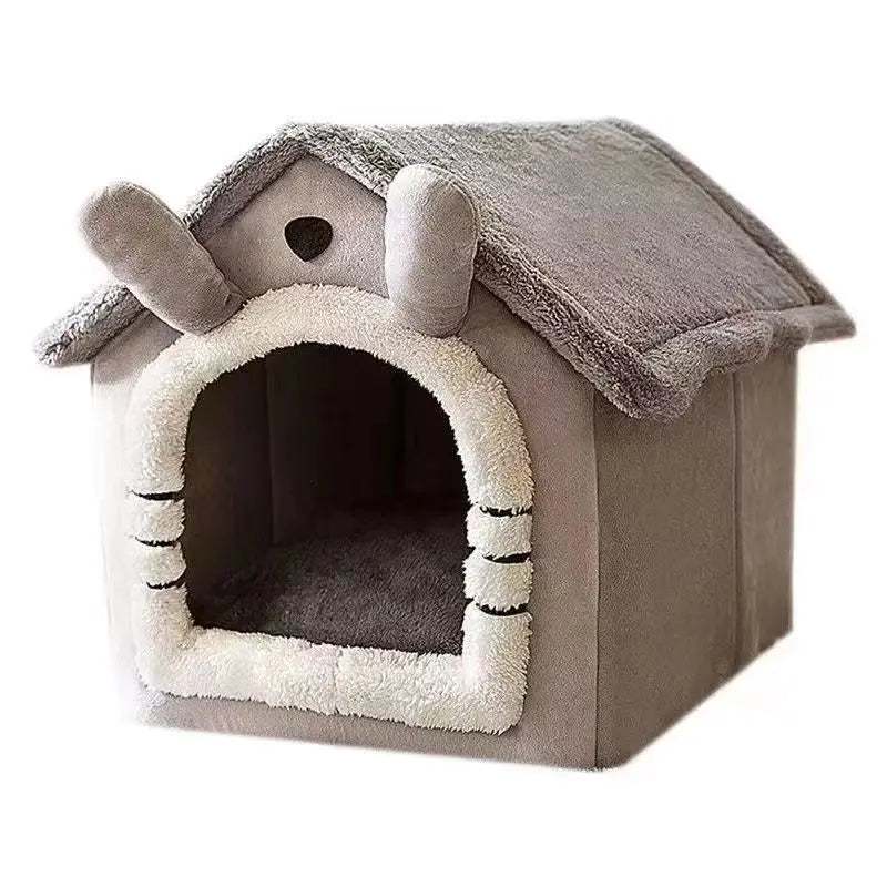 Indoor Warm Dog House Tent – Four-Season Soft Pet Bed with Removable Washable Cushion for Small Dogs & Cats - Bdba PK