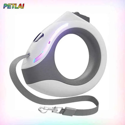 Dog Hands-Free Circular Light-Up Automatic Retractable Leash New Style Colorful Breathing Light Dog Harnesses for Walk at Night