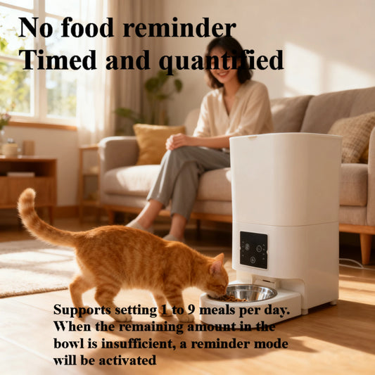 Smart 6L Automatic Pet Feeder with Timer – USB & Battery Powered Slow Feed Dispenser for Cats & Dogs - Bdba PK